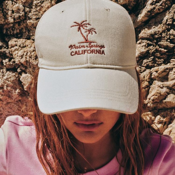 ZARA EMBROIDERED TEXT TWILL CAP - Picture 1 of 5